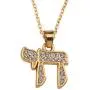 Dawapara Hebrew Letter Chai Pendant Good Luck Symbol Jewish Jewelry for Men Women