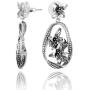 PZ Paz Creations 925 Sterling Silver Multi Floral Dangle Earrings, made in Israel