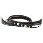 TASBERN Gray Leather Wrap Bracelet for Women Pearl Crystal Rope Braided Cuff Bracelets Handmade Jewelry Gift for Teens Girls