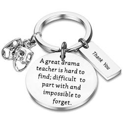 BAUNA Drama Teacher Gift A Truly Great Drama Teacher is Hard to Find Comedy Tragedy Mask Keychain Retirement Gift End of Term Gift Musical Theatre Broadway Jewelry