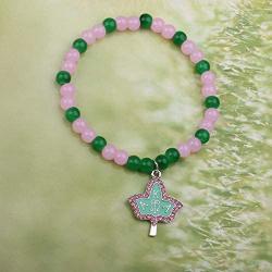 Detailed Alpha Kappa Alpha Paraphernalia Sorority Gifts Ivy Charm Bracelet Gift for Her