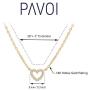 PAVOI 14K Gold Plated Heart Pendant | Layered Necklaces | Gold Necklaces for Women | 18'' Length with a 2'' Extension