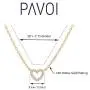 PAVOI 14K Gold Plated Heart Pendant | Layered Necklaces | Gold Necklaces for Women | 18'' Length with a 2'' Extension