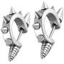 Aroncent 10 PCS Stainless Steel Men Women Ear Stud Earring Huggies Piercing Spike Rivet Cone Taper Silver