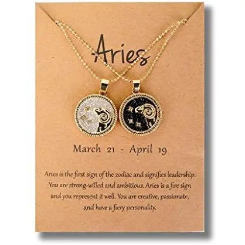 Burpada 2 Pcs Zodiac Coin Necklace 12 Constellation 14K Gold Plated Round Pendant Astrology Horoscope Necklace Gift for Women Girl Burpada 2 Pcs Zodiac Coin Necklace 12 Constellation 14K Gold Plated Round Pendant Astrology Horoscope Necklace Gift for Women Girl