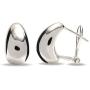 LeCalla Sterling Silver Jewelry Omega Back Earrings for Women Teen