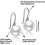 Pearl Earrings For Women, 925 Sterling Silver Freshwater Cultured Pearl Drop Dangle Hook Earring Jewelry