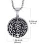 Elfasio Stainless Steel Necklace Pendant for Men Seal of Astaroth Key of Solomon/Seal of Lilith Sigil of Lucifer Seal Both Sided Pendants Chain 18-30 inch