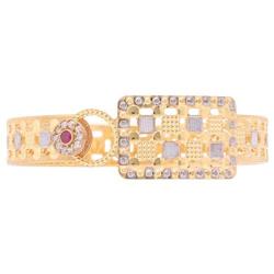 Efulgenz Indian Bollywood Traditional Antique Cubic Zirconia Front Open Wedding Bridal Bangle Bracelet Jewelry