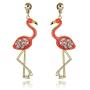 YANCHUN Crystal Flamingo Necklace and Earring Set for Women Pink Flamingo Pendant Necklace Bird Earrings for Girls