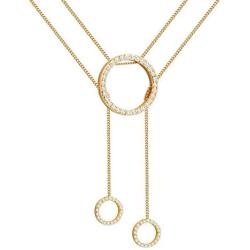 Girafe Circle Necklace, 14k Gold Trinity Lariat Layered Necklace for Women, 17inch