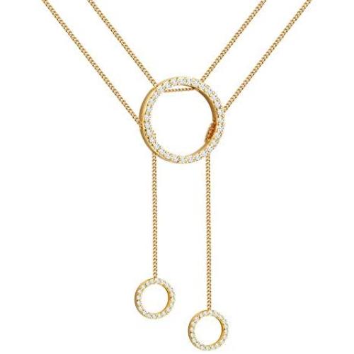 Girafe Circle Necklace, 14k Gold Trinity Lariat Layered Necklace for Women, 17inch