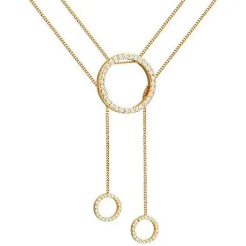 Girafe Circle Necklace, 14k Gold Trinity Lariat Layered Necklace for Women, 17inch