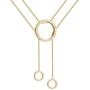 Girafe Circle Necklace, 14k Gold Trinity Lariat Layered Necklace for Women, 17inch