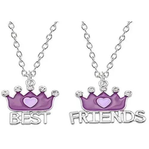 2 Pcs/Set Enamel Rainbow Cloud Purple Crown Pendant Necklace Sets BFF Friendship Jewelry Gifts for Kids 2 Pcs/Set Enamel Rainbow Cloud Purple Crown Pendant Necklace Sets BFF Friendship Jewelry Gifts for Kids