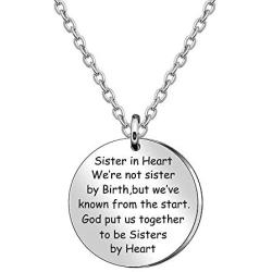 JQFEN Sister in Heart Necklaces,Sister Gifts, Sister Necklace, Sister Birthday Gifts, Friends Gifts,