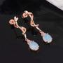 CiNily Opal Dangle Drop Earrings White Gold or Rose Gold Plated Opal Jewelry for Women Girls Wedding Earrings