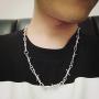 Punk Thorns Necklace Metal Chain Safety Spur Duty Padlock Flame Necklace Hiphop Rock Jewelry for Men Boys