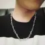 Punk Thorns Necklace Metal Chain Safety Spur Duty Padlock Flame Necklace Hiphop Rock Jewelry for Men Boys