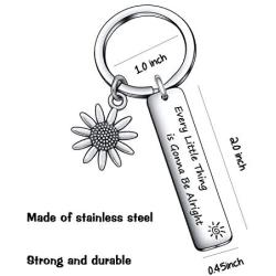 De&ai Inspirational Keychain, Motivational Jewelry, Every Little Thing is Gonna Be Alright Keyring