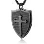 HZMAN Shield Armor of God Ephesians 6:16-17, Faith Cross Stainless Steel Pendant Necklace HZMAN Shield Armor of God Ephesians 6:16-17, Faith Cross Stainless Steel Pendant Necklace