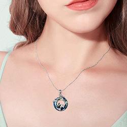 ONEFINITY Panda Necklace Sterling Silver Origami I Love You to The Moon and Back Pendant Necklace Valentines Day Gifts for Women Wife Girlfriend