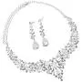 Statement Necklace Earrings Jewelry Set for Women Girls Fashion,Costume with Sparkle Crystal for Wedding Bridal Party Graduation Friends Gifts Night Out Accessories Statement Necklace Earrings Jewelry Set for Women Girls Fashion,Costume with Sparkle Crystal for Wedding Bridal Party Graduation Friends Gifts Night Out Accessories