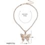 Colorful Statement Big Butterfly Pendant Chunky Chain Choker Necklace Rhinestone Crystal Tennis Chain Tiered Collar Necklace for Women Girl Party Jewelry Gift