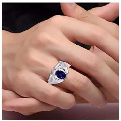 RYLOS Mens Rings Sterling Silver Rings Classic Designer Style 9X7MM Oval Gemstone & Genuine Sparkling Diamond Ring Color Stone Birthstone Rings For Men Mens Rings, Silver Rings, Size 8,9,10,11,12,13