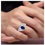 RYLOS Mens Rings Sterling Silver Rings Classic Designer Style 9X7MM Oval Gemstone & Genuine Sparkling Diamond Ring Color Stone Birthstone Rings For Men Mens Rings, Silver Rings, Size 8,9,10,11,12,13
