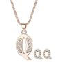 ORAZIO Initial Necklace Earrings for Women Girls Alphabet Letter A-Z Pendant Necklace Stud Earrings Jewelry Set
