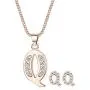 ORAZIO Initial Necklace Earrings for Women Girls Alphabet Letter A-Z Pendant Necklace Stud Earrings Jewelry Set
