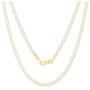 Nuragold 10k Yellow Gold 2.5mm Solid Mariner Anchor Link Chain Diamond Cut Two Tone Pave Pendant Necklace, Womens Mens Lobster Lock 16'' 18'' 20'' 22'' 24'' 26''