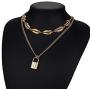 Lock Necklace for Women Men Lock Chain Necklace Gold Padlock Necklace Punk Necklace Jewelry Gift