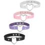 FIBO STEEL 1-4 Pcs Womens Mens Leather Necklace Choker Necklace Heart Punk Goth Emo Style Adjustable