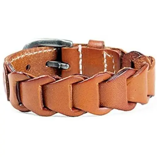 Xusamss Punk Buckle Bangle Weave Pu Leather Bracelet,7''-8'' Xusamss Punk Buckle Bangle Weave Pu Leather Bracelet,7''-8''