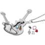 Q&Locket Love Music Rock &Roll Floating Charms in Living Memory Glass Guitar Locket Pendant Necklace