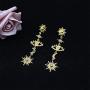 Gold Tone Evil Eyes sun moon Earrings Fashion Unique Abstract Eyes Drop Dangle Earring for Women Girls Exaggerated Jewelry
