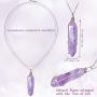 Yaomiao 3 Pieces Crystal Necklaces, Quartz Pendant Energy Healing Crystal Necklace Natural Hexagonal Gemstone Pendant for Women Girls