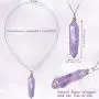 Yaomiao 3 Pieces Crystal Necklaces, Quartz Pendant Energy Healing Crystal Necklace Natural Hexagonal Gemstone Pendant for Women Girls