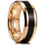 King Will Mens 8mm Tungsten Carbide Wedding Ring Rose Gold Plated Imitation Sandstone Sticker Inlay