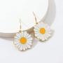 Enamel Daisy Dangle Earrings Lightweight Sunflower Tiny Small Daisy Drop Earrings for Women and Girls