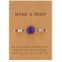HUNO 4Pcs/Pack Handmade Druzy Wrap Friendship Braided Bracelet Adjustable Wrist Cord Beaded Bracelet for Women Girls Wish Card Jewelry