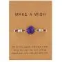 HUNO 4Pcs/Pack Handmade Druzy Wrap Friendship Braided Bracelet Adjustable Wrist Cord Beaded Bracelet for Women Girls Wish Card Jewelry