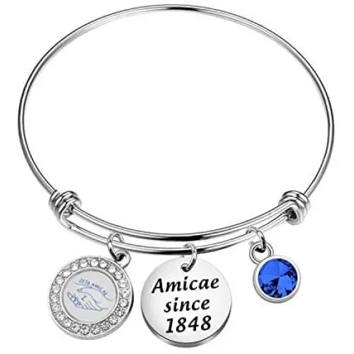 AKTAP Zeta Amicae Pendant Bracelet Amicae Since 1848 Sorority Jewelry Soror Sisters Gift for Women Girls AKTAP Zeta Amicae Pendant Bracelet Amicae Since 1848 Sorority Jewelry Soror Sisters Gift for Women Girls