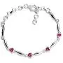 Shop LC 925 Sterling Silver Ruby Love Heart Station Birthday Bracelet for Women Fashion Jewelry 7.25'' Cttw 1.1 Shop LC 925 Sterling Silver Ruby Love Heart Station Birthday Bracelet for Women Fashion Jewelry 7.25'' Cttw 1.1