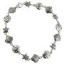 Sterling Silver Beach Bracelet, 7.5'' Length, Sand Dollar Starfish Seashell Pattern