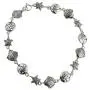 Sterling Silver Beach Bracelet, 7.5'' Length, Sand Dollar Starfish Seashell Pattern