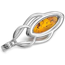 Ian and Valeri Co. Amber Sterling Silver Celtic Pendant