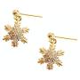 CZ Snowflake Dangle Stud Earrings for Women Girls S925 Sterling Silver Cubic Zirconia Pierced Ear 20g Ball Bead Stud Crystal Star Drop Post Pin Earrings Huggie Fashion Wedding Jewelry
